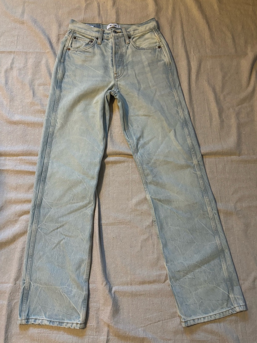 RE/DONE 90s High Rise Loose Jeans in Ranch Water Light Wash 23 (Measures 26)